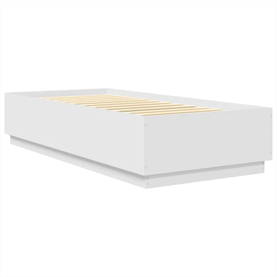 Cadre de lit Blanc 90 x 190 cm Bois d'ingénierie - 6