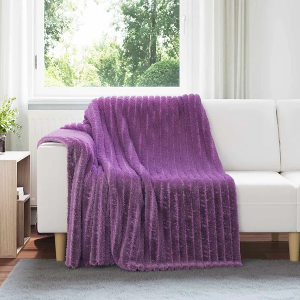 Couvertures à jeter 6 pcs Violet 200 x 150 cm Toison