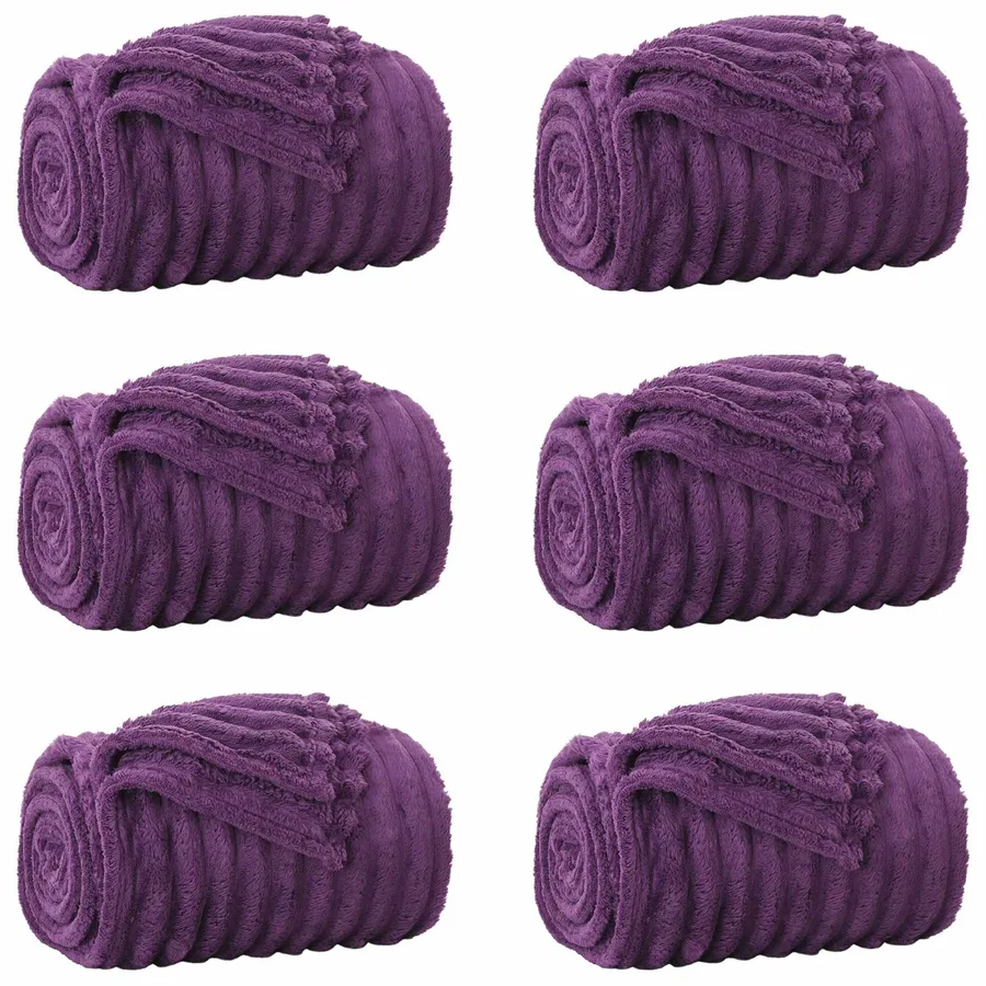 Couvertures à jeter 6 pcs Violet 200 x 150 cm Toison - 2