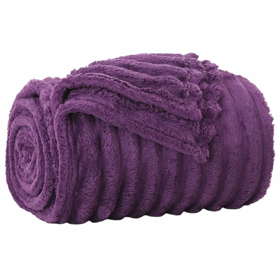Couvertures à jeter 6 pcs Violet 200 x 150 cm Toison - 4