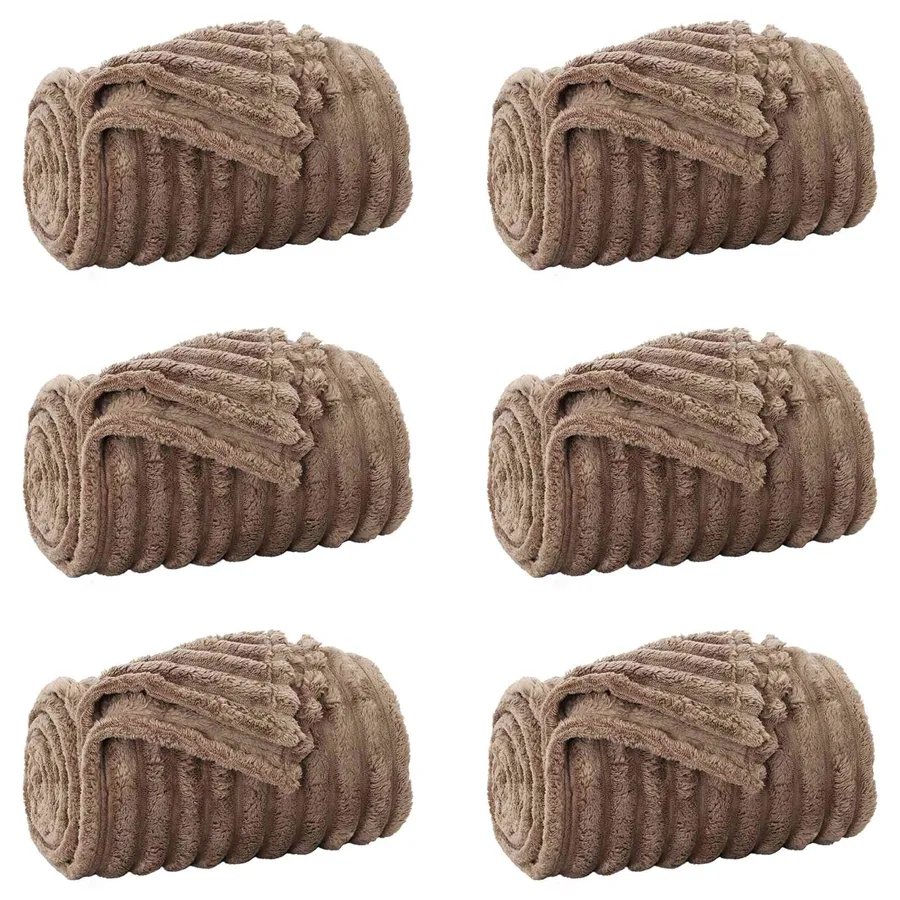 Couvertures à jeter 6 pcs Camel 200 x 150 cm Toison - 2