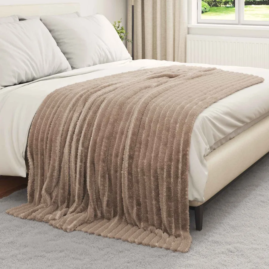 Couvertures à jeter 6 pcs Camel 200 x 150 cm Toison - 3