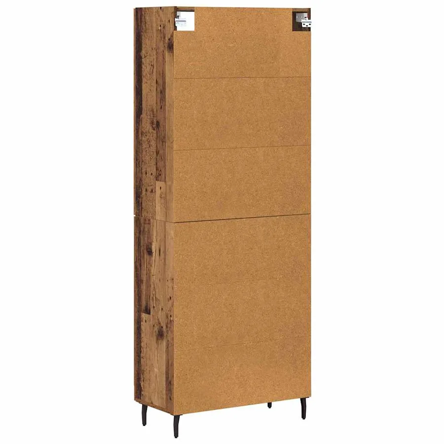 Haut Armoire 2 pcs Bois ancien Bois Aggloméré et Verre - 10