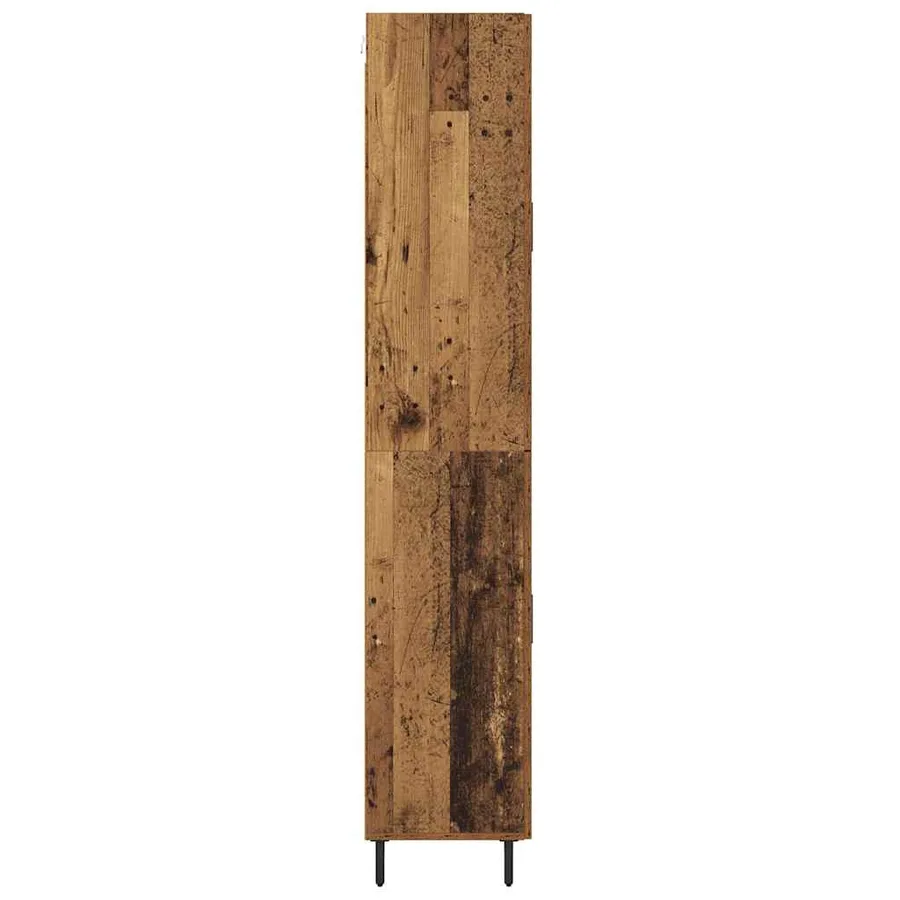 Haut Armoire 2 pcs Bois ancien Bois Aggloméré et Verre - 9