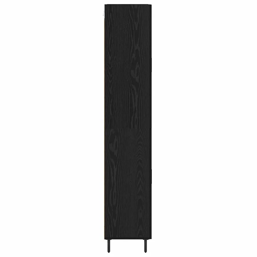 Haut Armoire 2 pcs Chêne noir Bois Aggloméré et Verre - 9