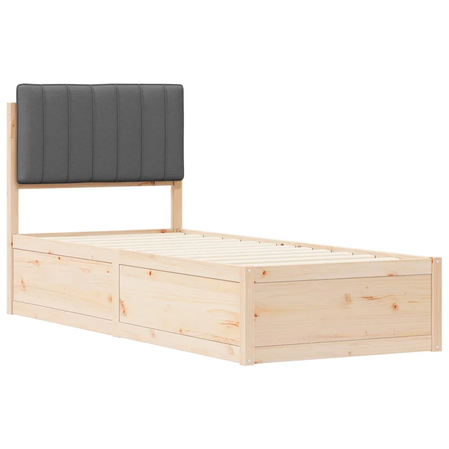 Cadre de lit avec tête de lit rembourrée Gris foncé 75 x 190 cm - 4
