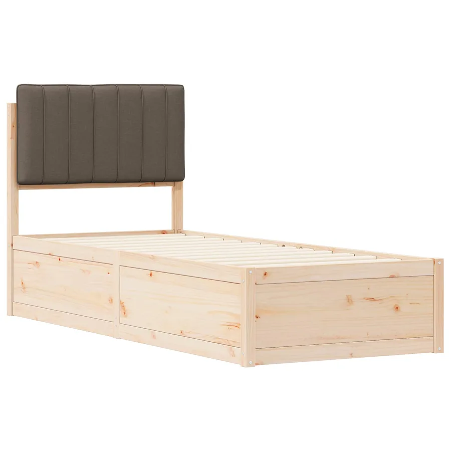 Cadre de lit avec tête de lit rembourrée Taupe 75 x 190 cm - 4