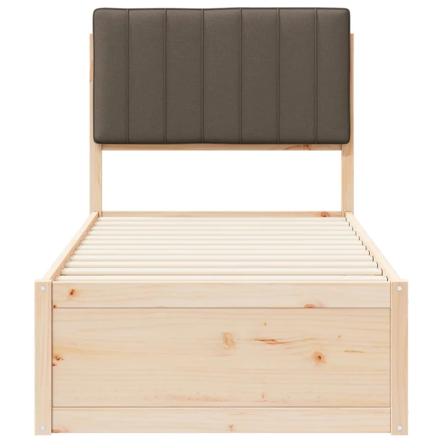 Cadre de lit avec tête de lit rembourrée Taupe 75 x 190 cm - 5