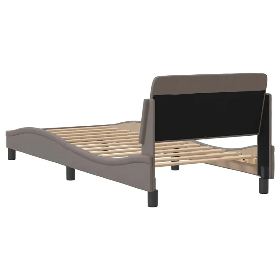 Cadre de lit avec tête de lit Dover taupe 90x200cm tissu - 6