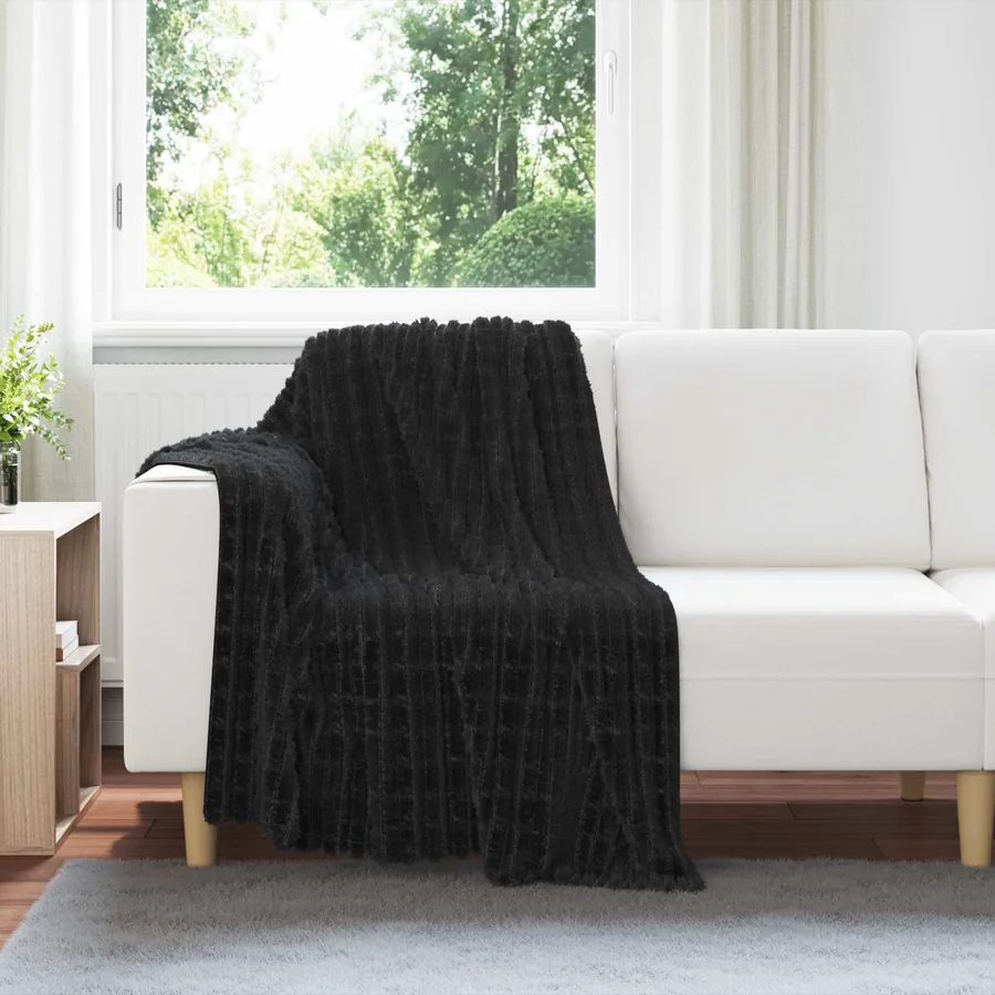 Couvertures à jeter 6 pcs Noir 150 x 130 cm Toison