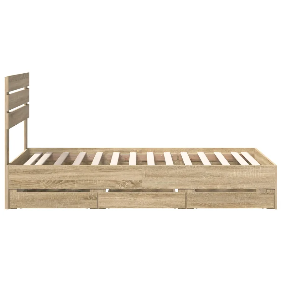 Cadre de lit Chêne Sonoma 90 x 200 cm Bois Ingénierie - 9