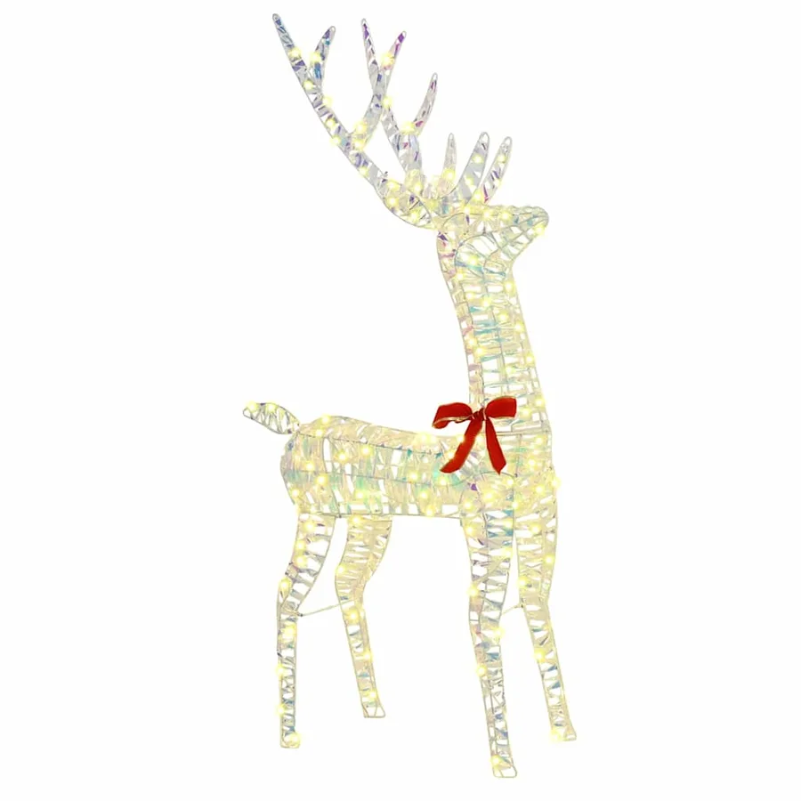 Famille Renne 3 pcs Blanc chaud 67 x 26 x 127 cm PET - 5