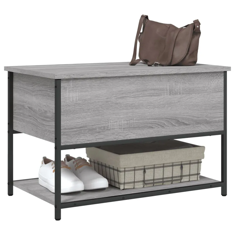 Banc de rangement sonoma gris 70x42,5x47 cm bois d'ingénierie - 4