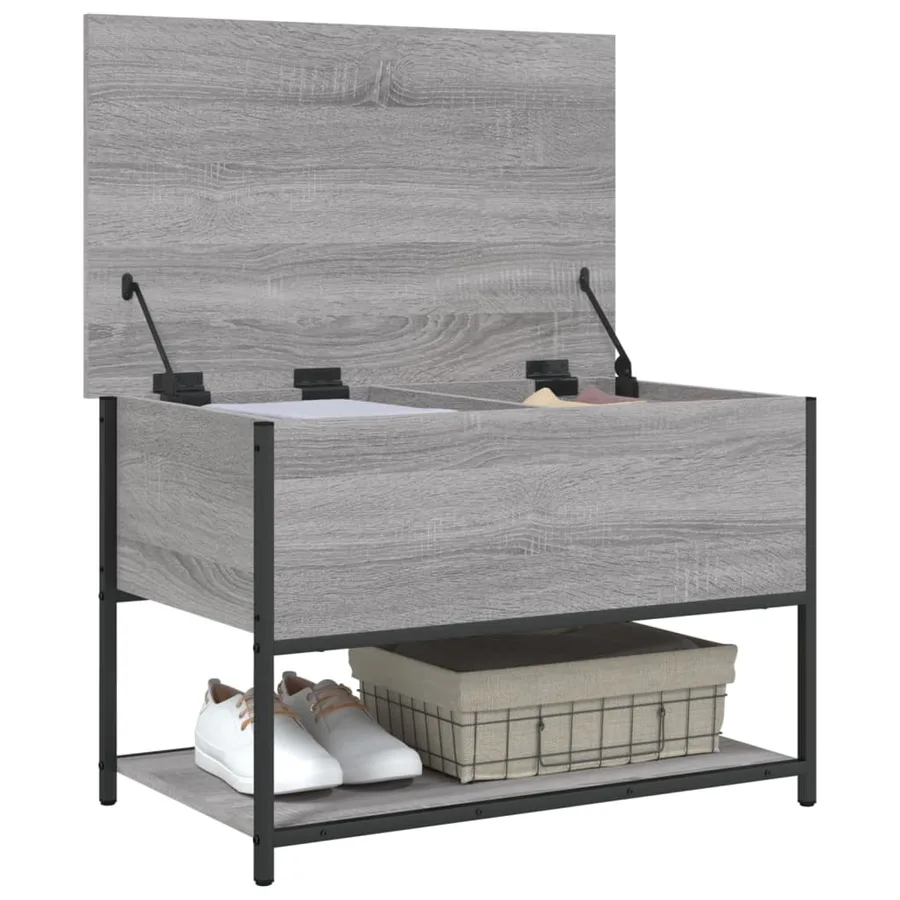 Banc de rangement sonoma gris 70x42,5x47 cm bois d'ingénierie - 5