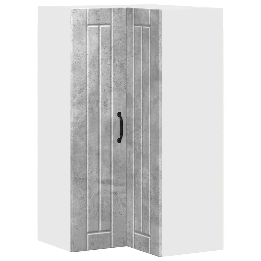 Cabinet d'angle mural LUCCA Gris béton 57 x 57 x 100 cm - 2