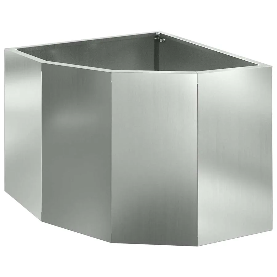 Jardinière d'Angle Argent 45 x 45 x 35 cm Acier galvanisé - 2