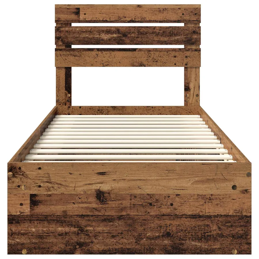 Cadre de lit Bois ancien 90 x 200 cm Pin massif - 7