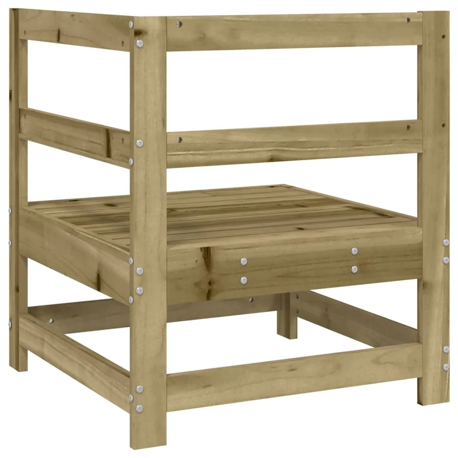 Canapé d'angle de jardin bois de pin imprégné - 4