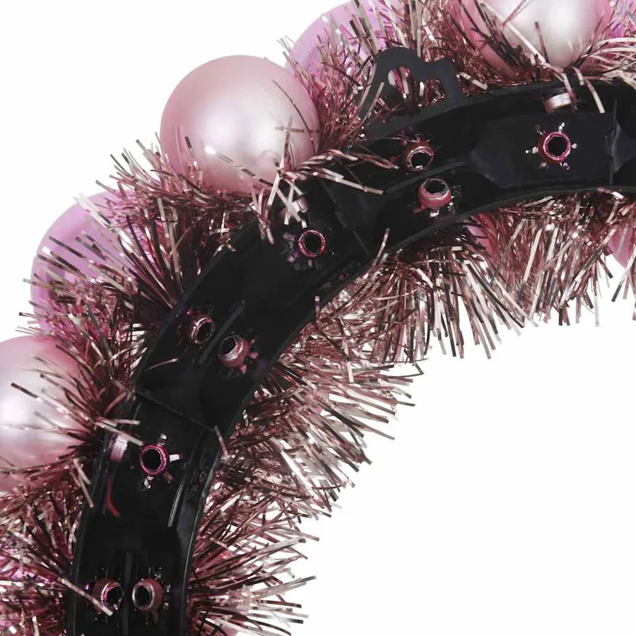 Couronnes de Boules de Noël 2 pcs Rose 33 x 33 x 7 cm - 7