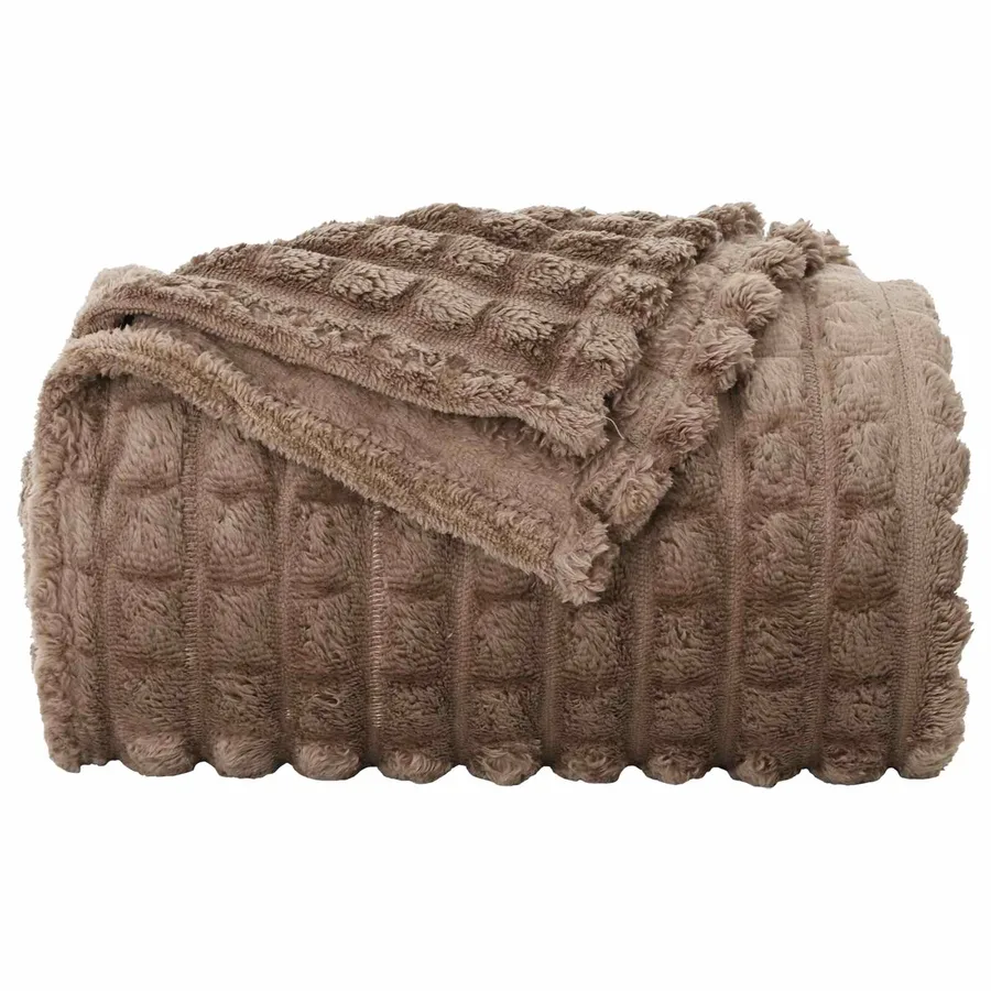 Jeté Camel 200 x 150 cm Toison - 4