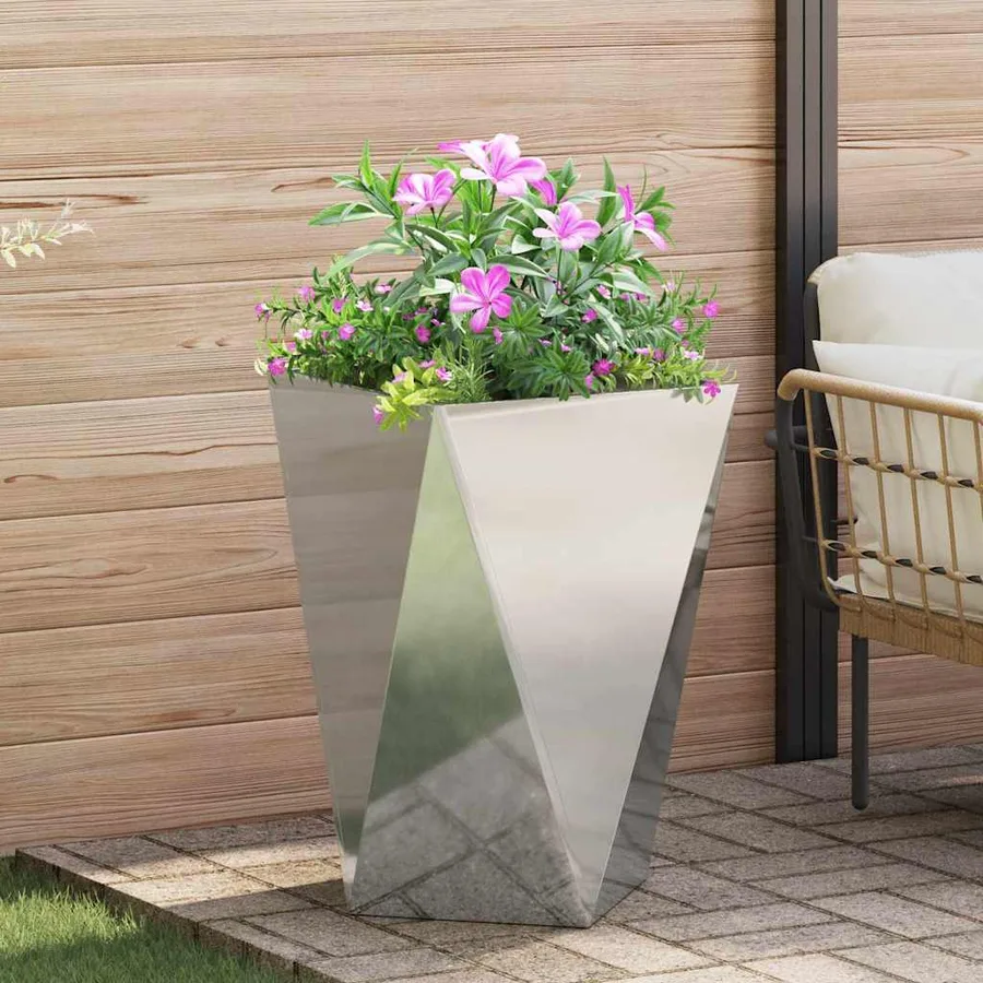 Jardinière 2 pc Argent 50 x 50 x 75 cm Acier galvanisé - 4