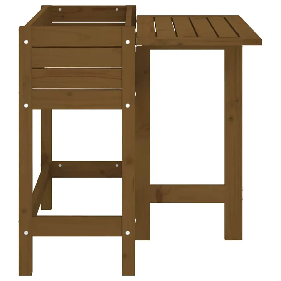 Jardinière de jardin avec dessus pliable brun miel pin massif - 5