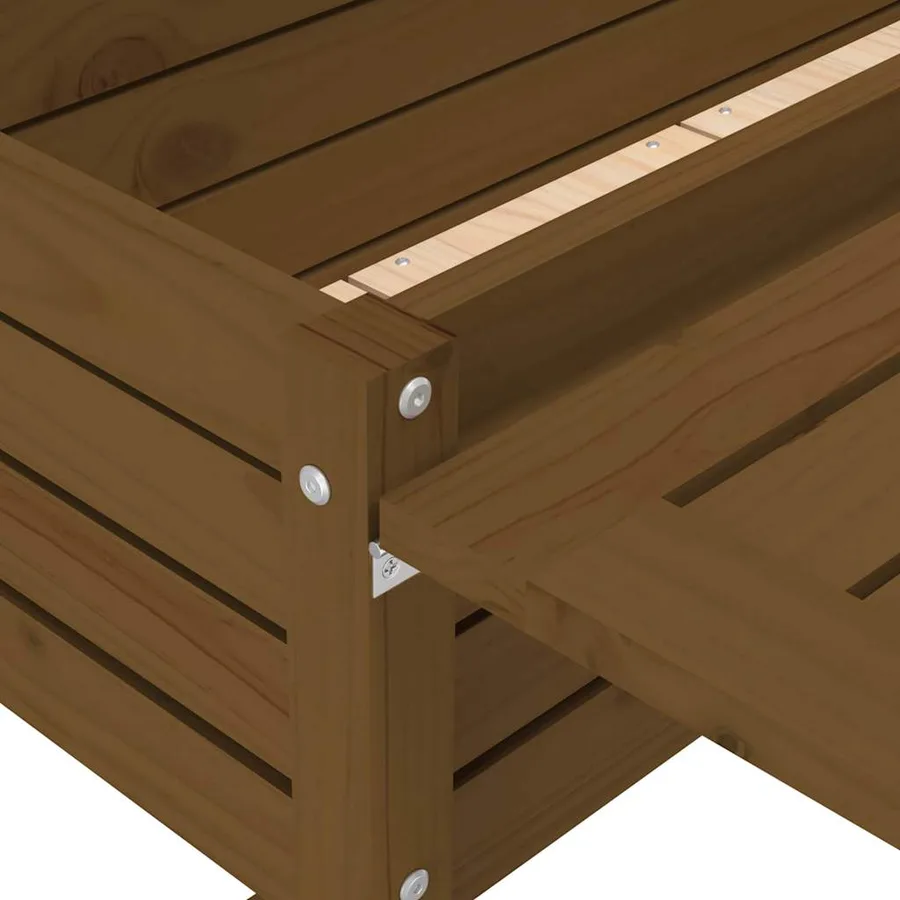 Jardinière de jardin avec dessus pliable brun miel pin massif - 9