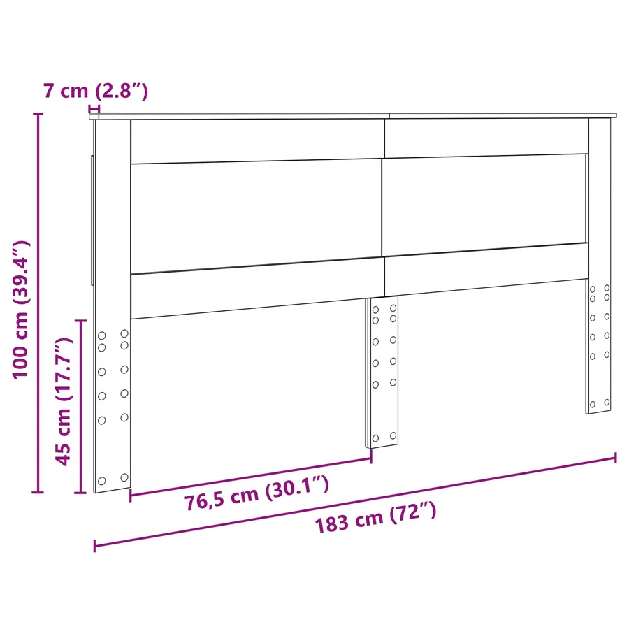 Tête de lit Gris béton 180 cm Bois d'ingénierie - 8