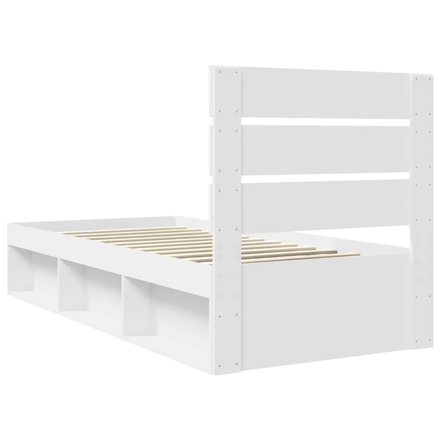 Cadre de lit Blanc 90 x 190 cm Bois de pin massif - 9