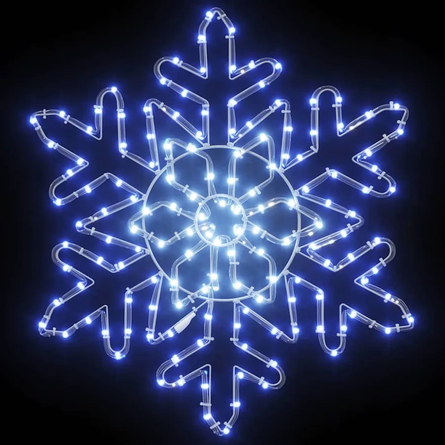 Flocon de Noël avec 156 LED Bleu 55.5 x 55.5 x 0.75cm PVC - 6