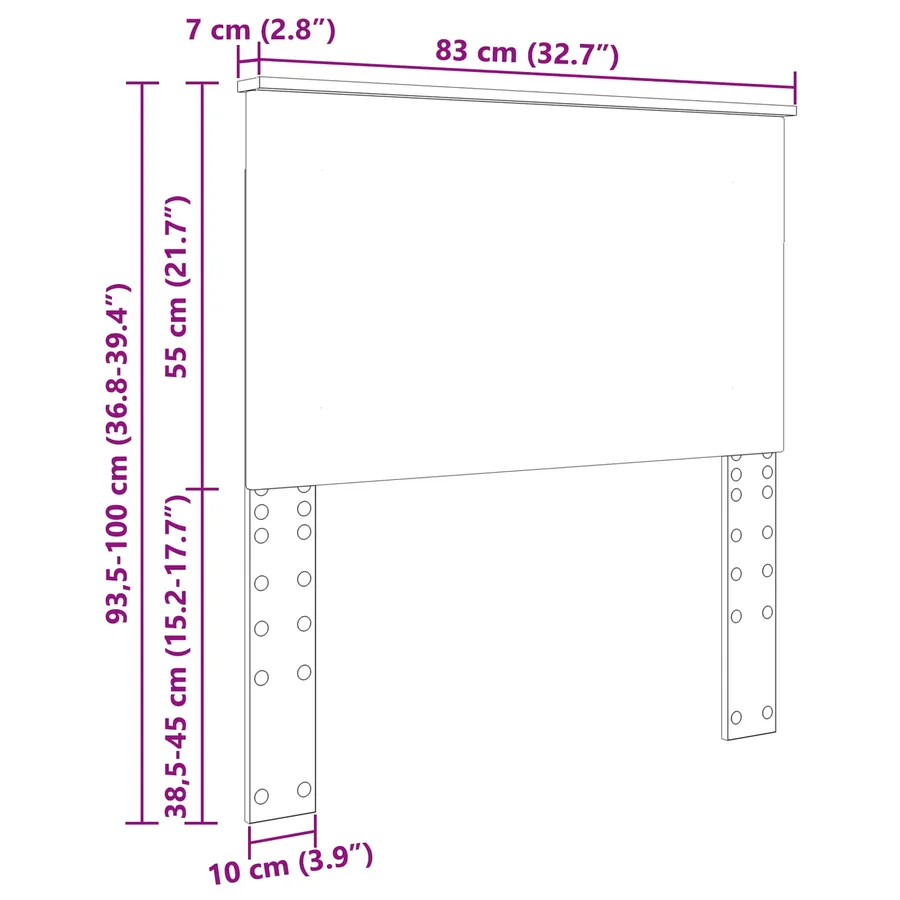 Tête de lit Blanc Brillant 100 cm Bois d’ingénierie - 8