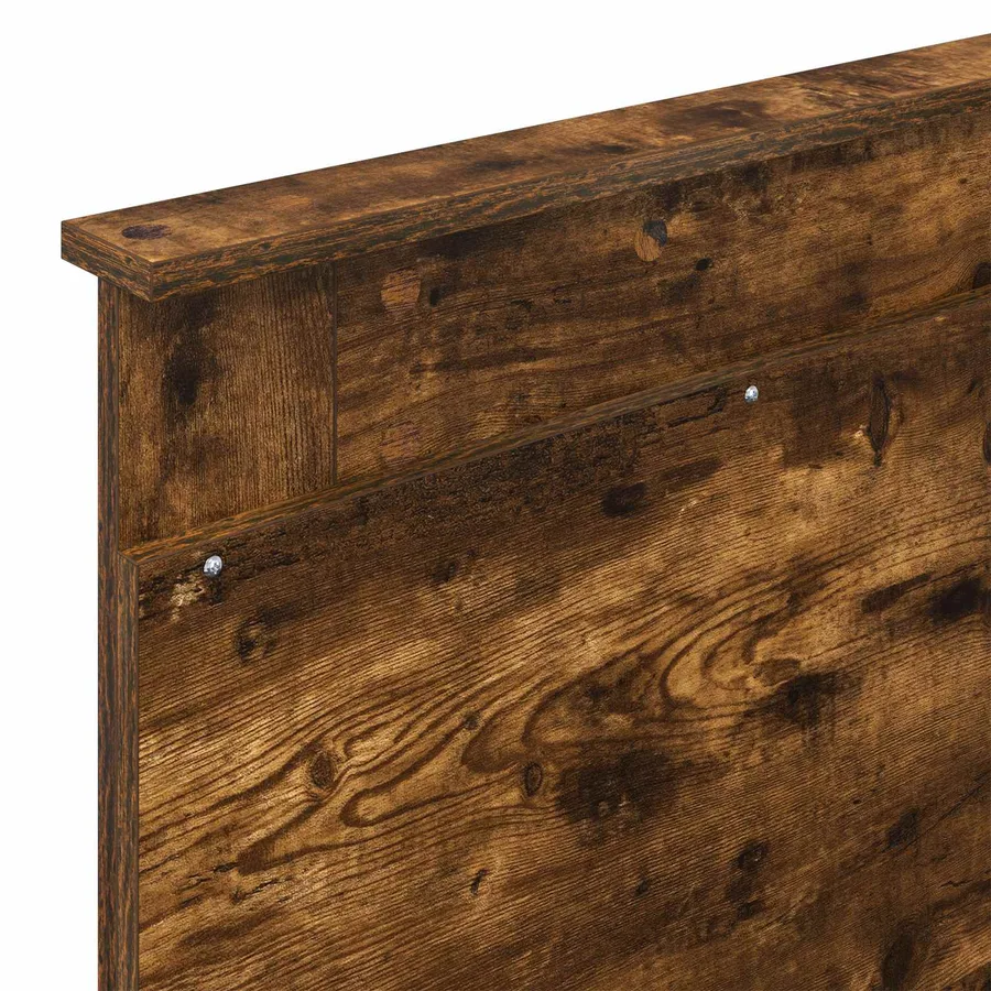 Cadre de lit avec tête de lit Chêne fumé 75 x 190 cm Pin massif - 11