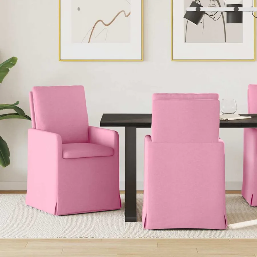 Chaises de salle à manger 2 pcs Rose 57 x 67 x 98 cm tissu