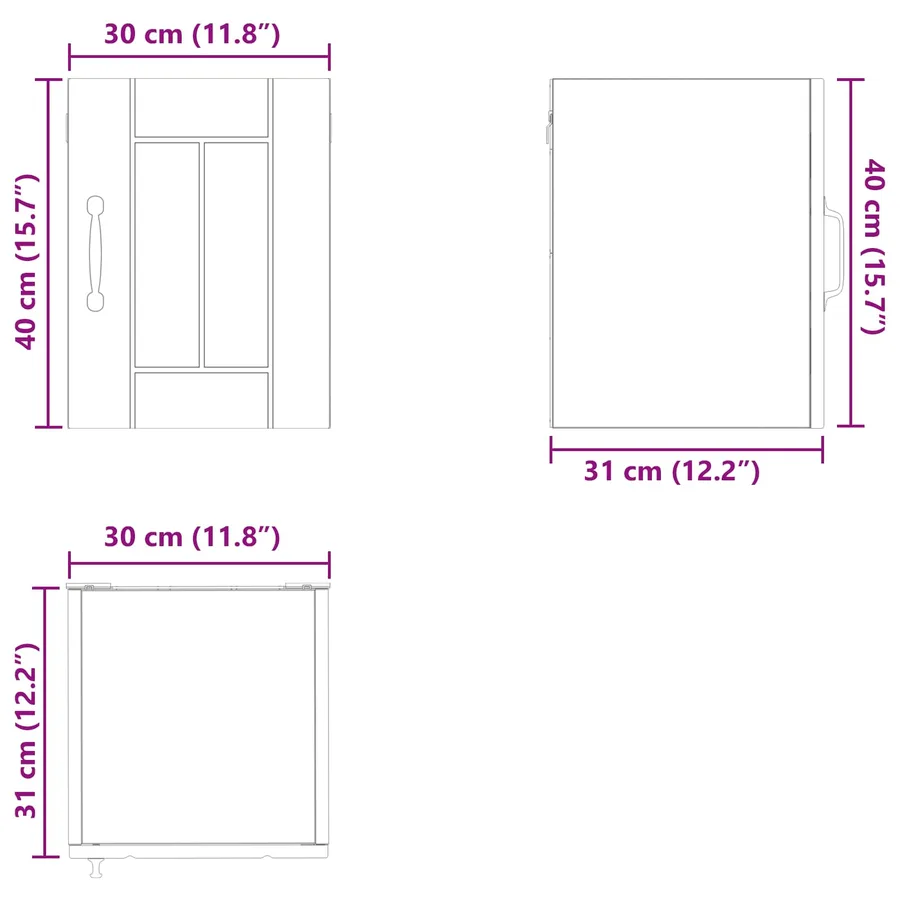 Meuble mural LUCCA Blanc brillant 30 x 31 x 40 cm - 14