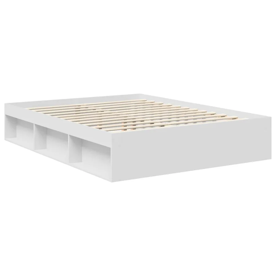 Cadre de lit avec tiroir Blanc 150 x 200 cm Bois de pin massif - 5