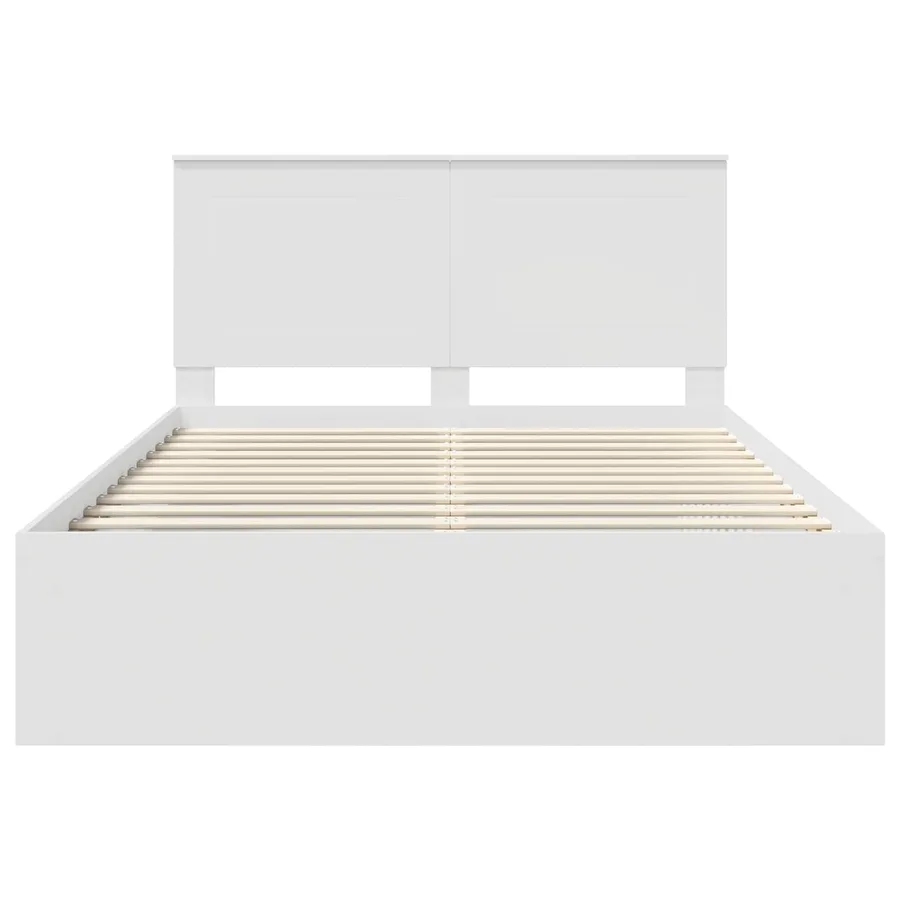 Cadre de lit avec tiroir Blanc 150 x 200 cm Bois de pin massif - 7