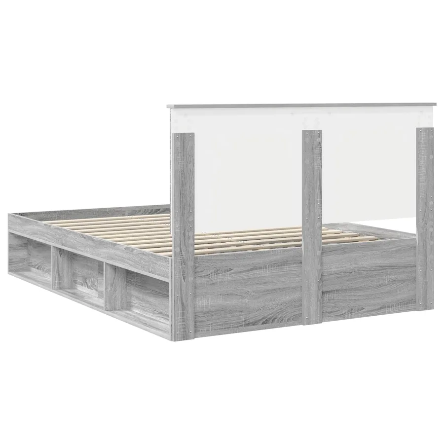 Cadre de lit Gris Sonoma 150 x 200 cm Bois de pin massif - 9