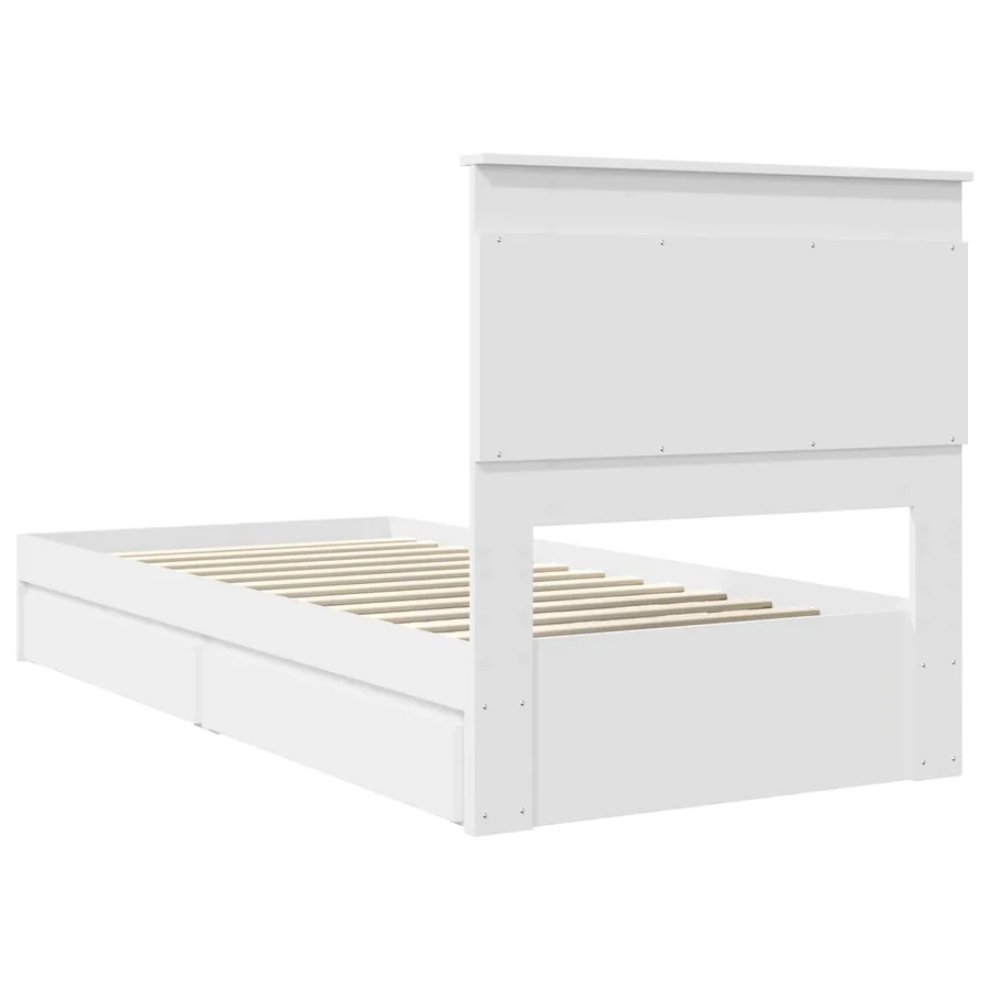 Lit de Rangement Blanc 75 x 190 cm Bois d'ingénierie - 8