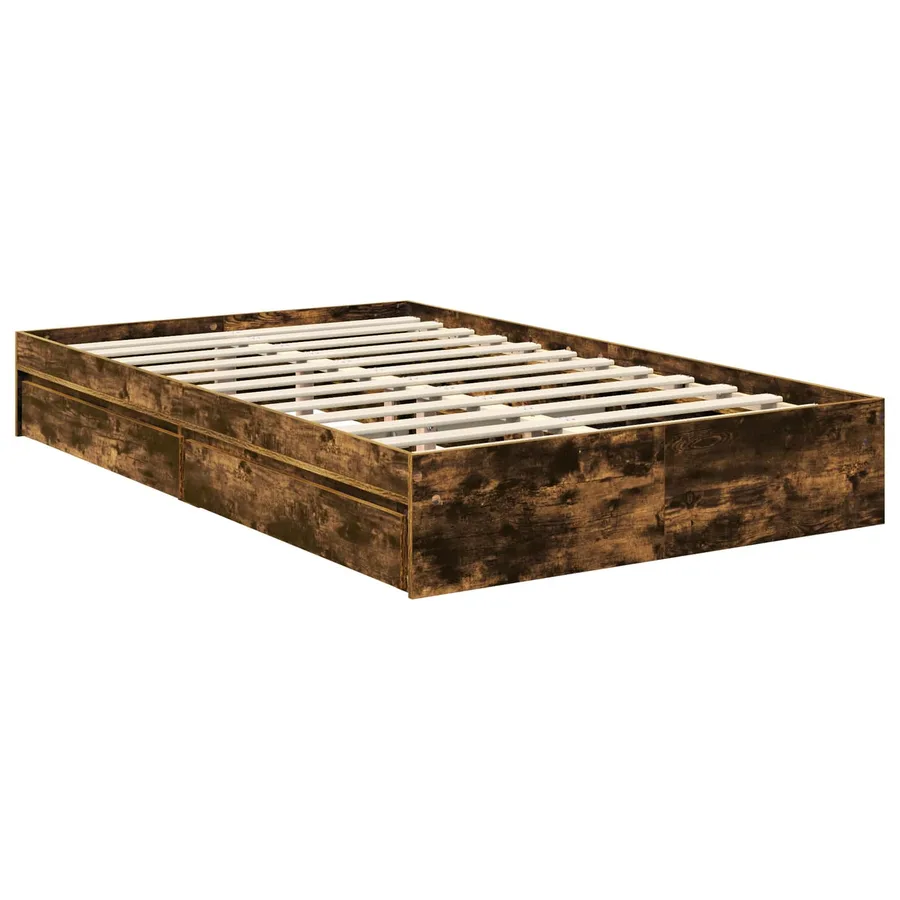Lit de Rangement Chêne fumé 120 x 190 cm Bois d'ingénierie - 6