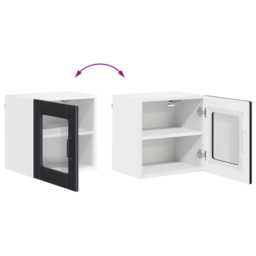 Cabinet en verre mural LUCCA Noir 40 x 31 x 40 cm - 11