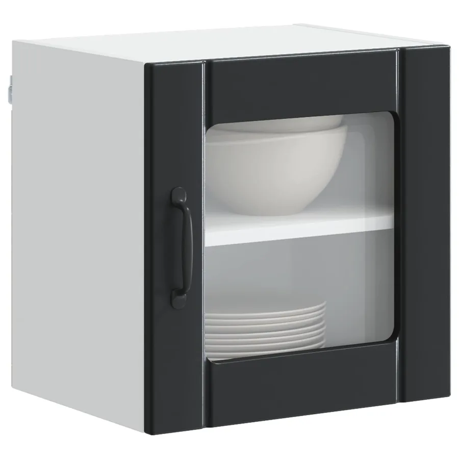 Cabinet en verre mural LUCCA Noir 40 x 31 x 40 cm - 3