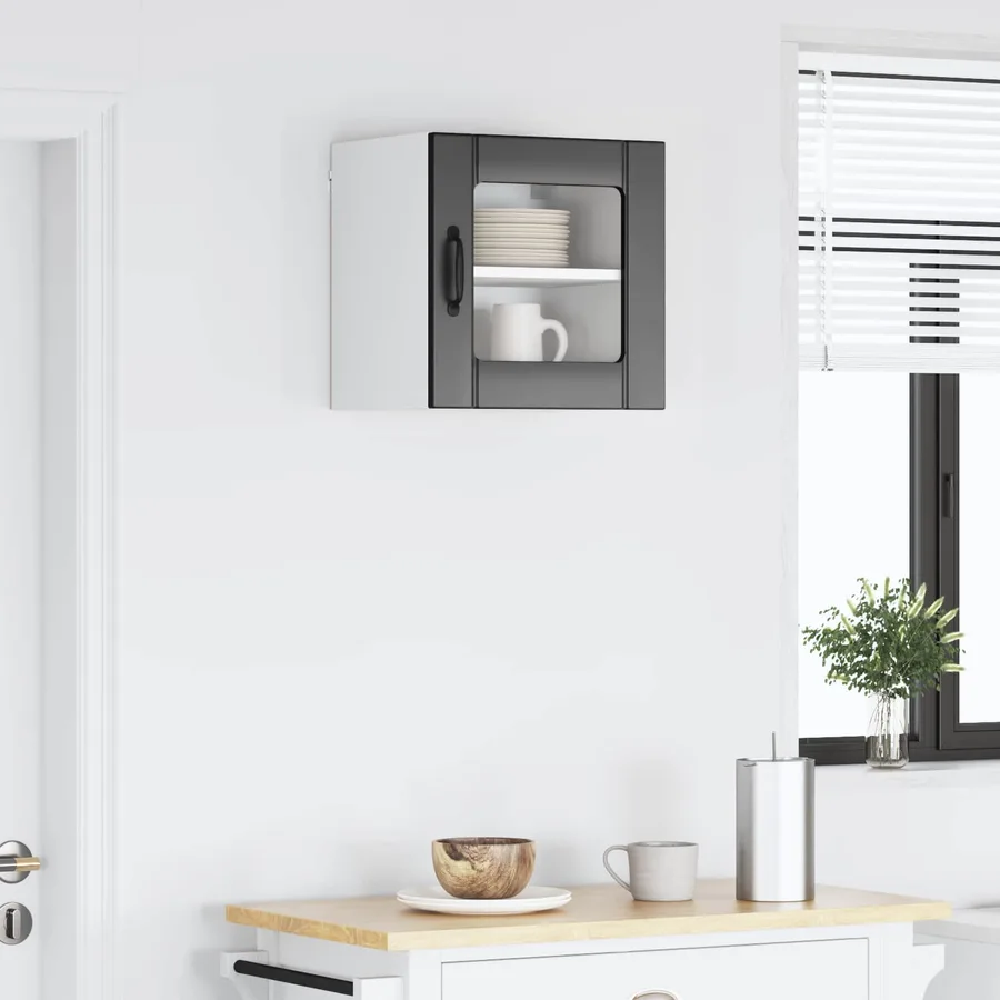 Cabinet en verre mural LUCCA Noir 40 x 31 x 40 cm - 4