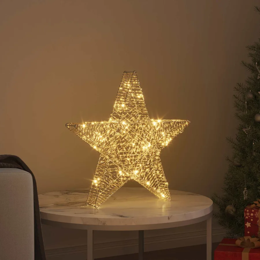 Étoile en 3D avec 50 LED Blanc chaud 55 x 52.5 x 9 cm PET - 3