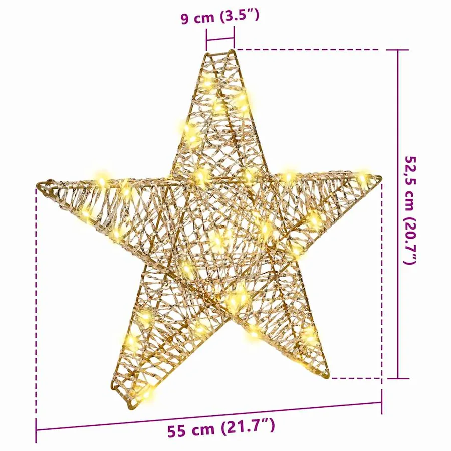 Étoile en 3D avec 50 LED Blanc chaud 55 x 52.5 x 9 cm PET - 8