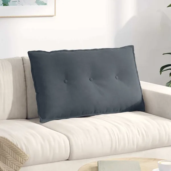 Coussin de Dos Gris foncé 80 x 50 cm Tissu en velours côtelé