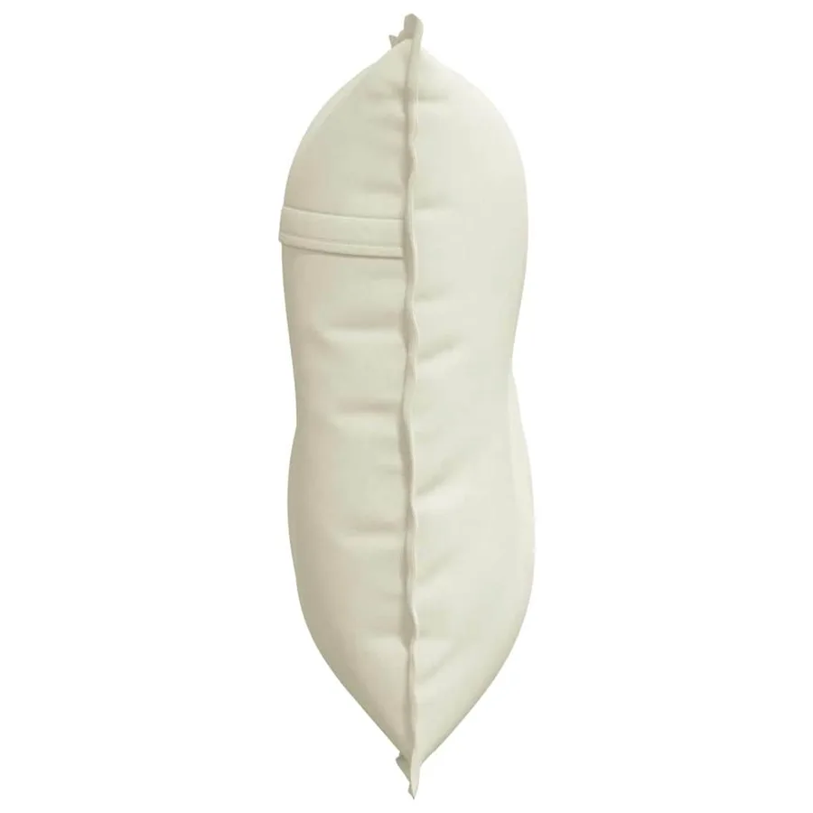 Coussin de Dos Crème 80 x 50 cm Tissu en velours côtelé - 6