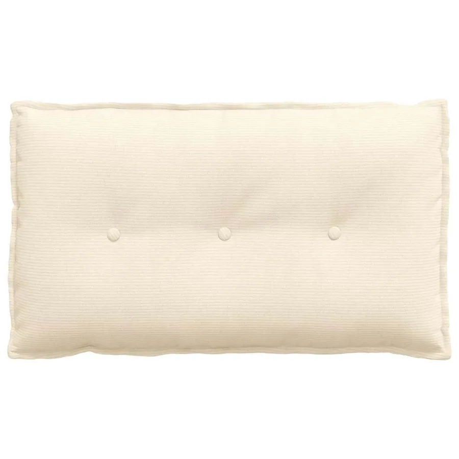 Coussin de Dos Crème 80 x 50 cm Tissu en velours côtelé - 5