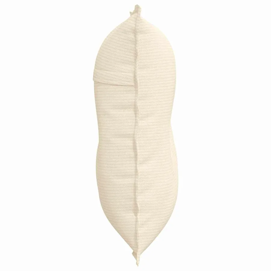 Coussin de Dos Crème 80 x 50 cm Tissu en velours côtelé - 6