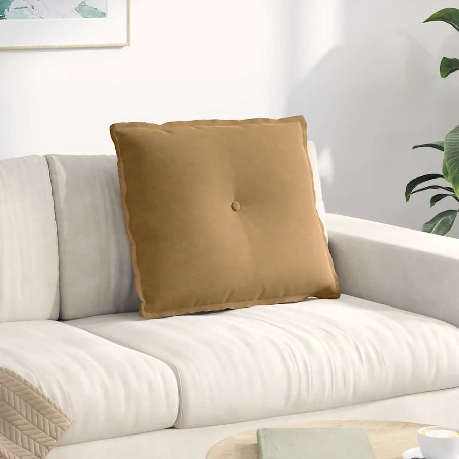 Coussin de Dos Marron 60 x 50 cm Tissu en velours côtelé