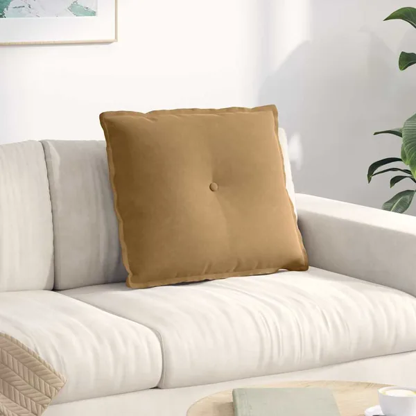 Coussin de Dos Marron 60 x 50 cm Tissu en velours côtelé